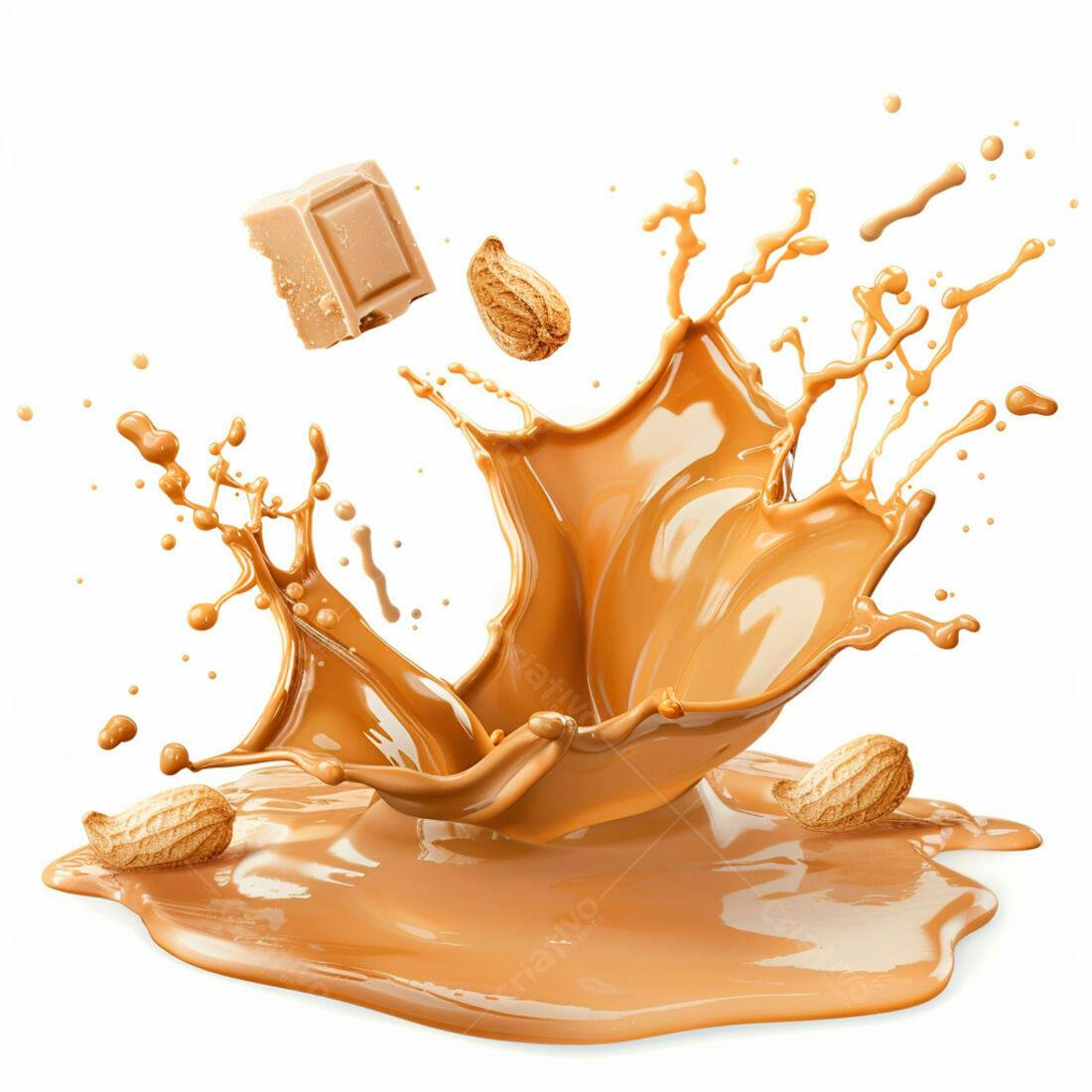 Salpicadura de chocolate com amendoim