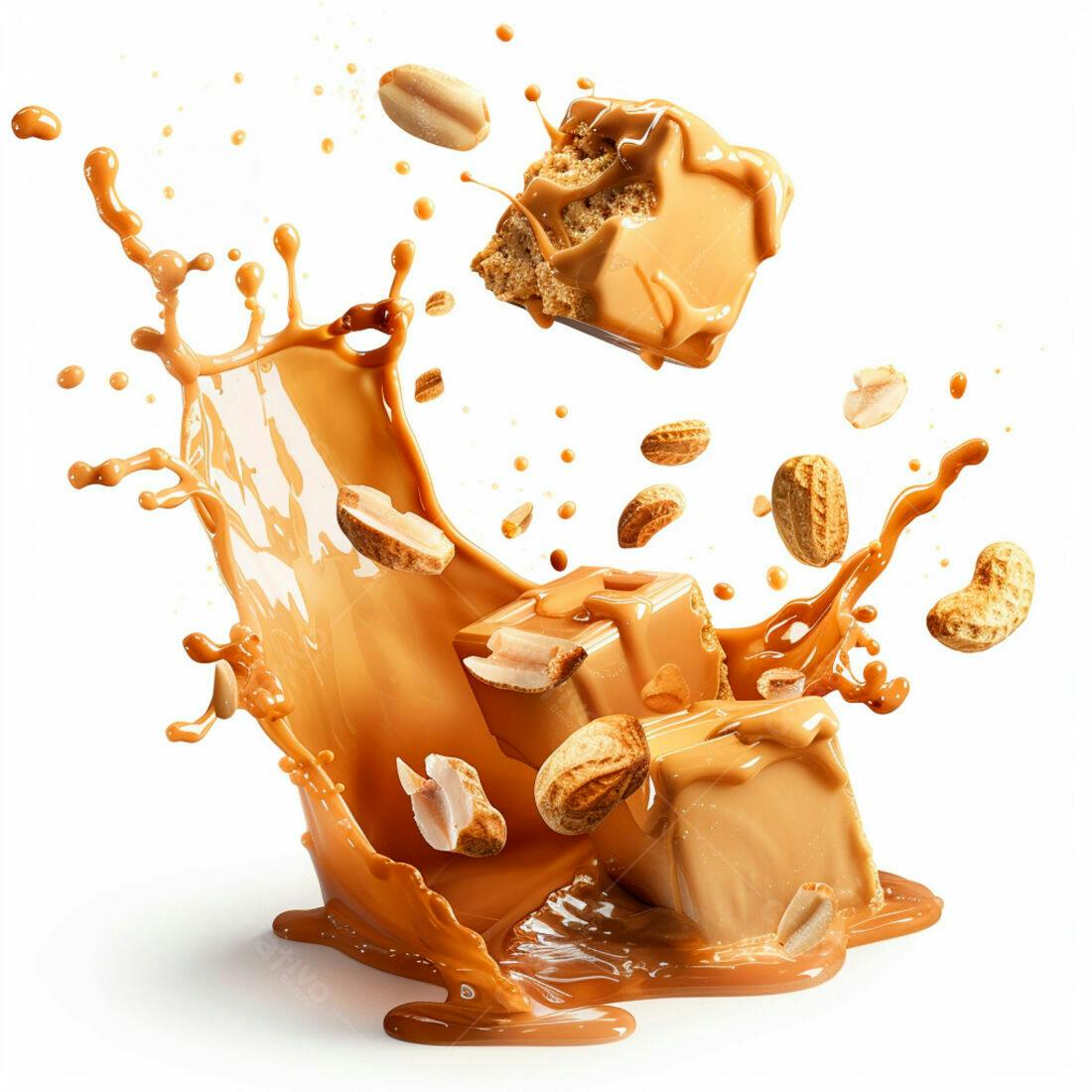Bombons de amendoim em calda cremosa