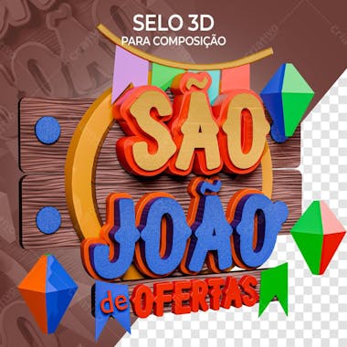 Selo 3d são joão festa junina ofertas