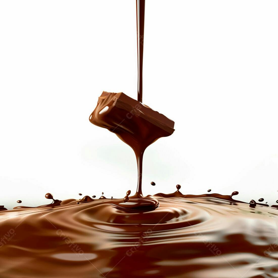 Chocolate derretendo em barra