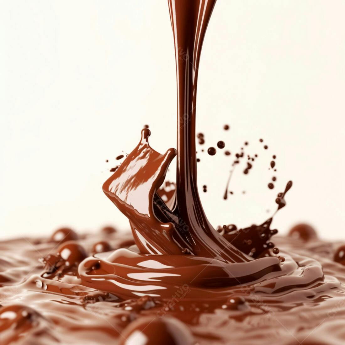 Chocolate derretendo em movimento