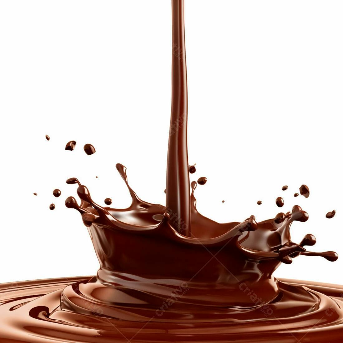 Chocolate derretendo em splash