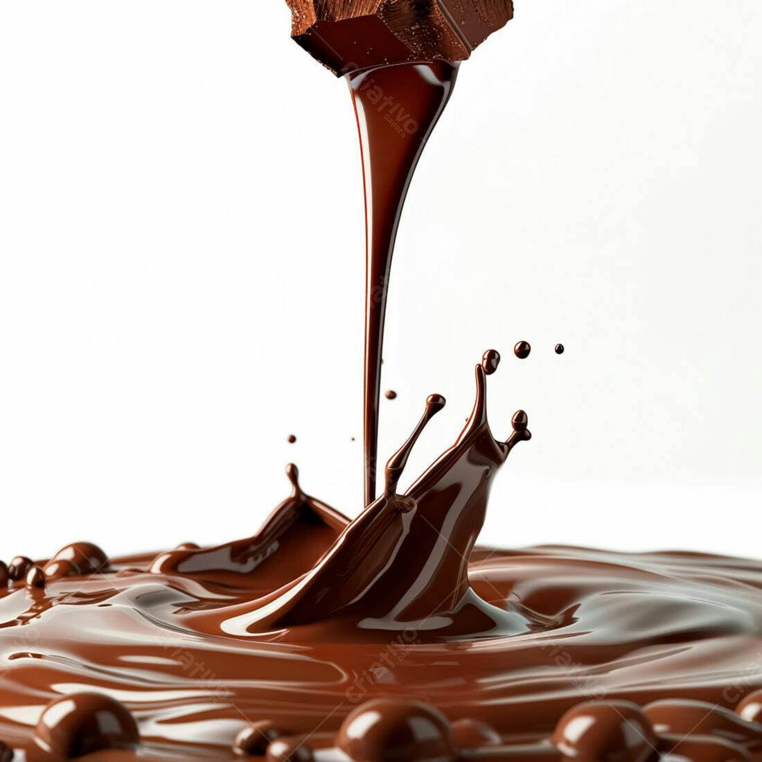 Chocolate derretendo em gotas