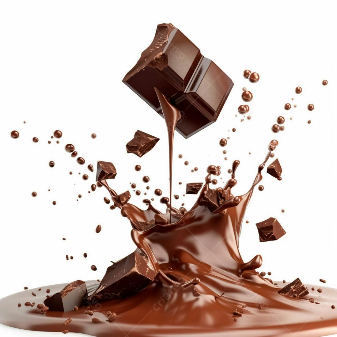 Barra de Chocolate Derretendo em Splash