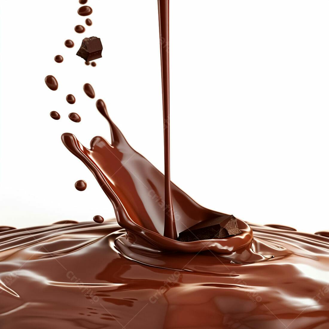 Chocolate derretendo em movimento