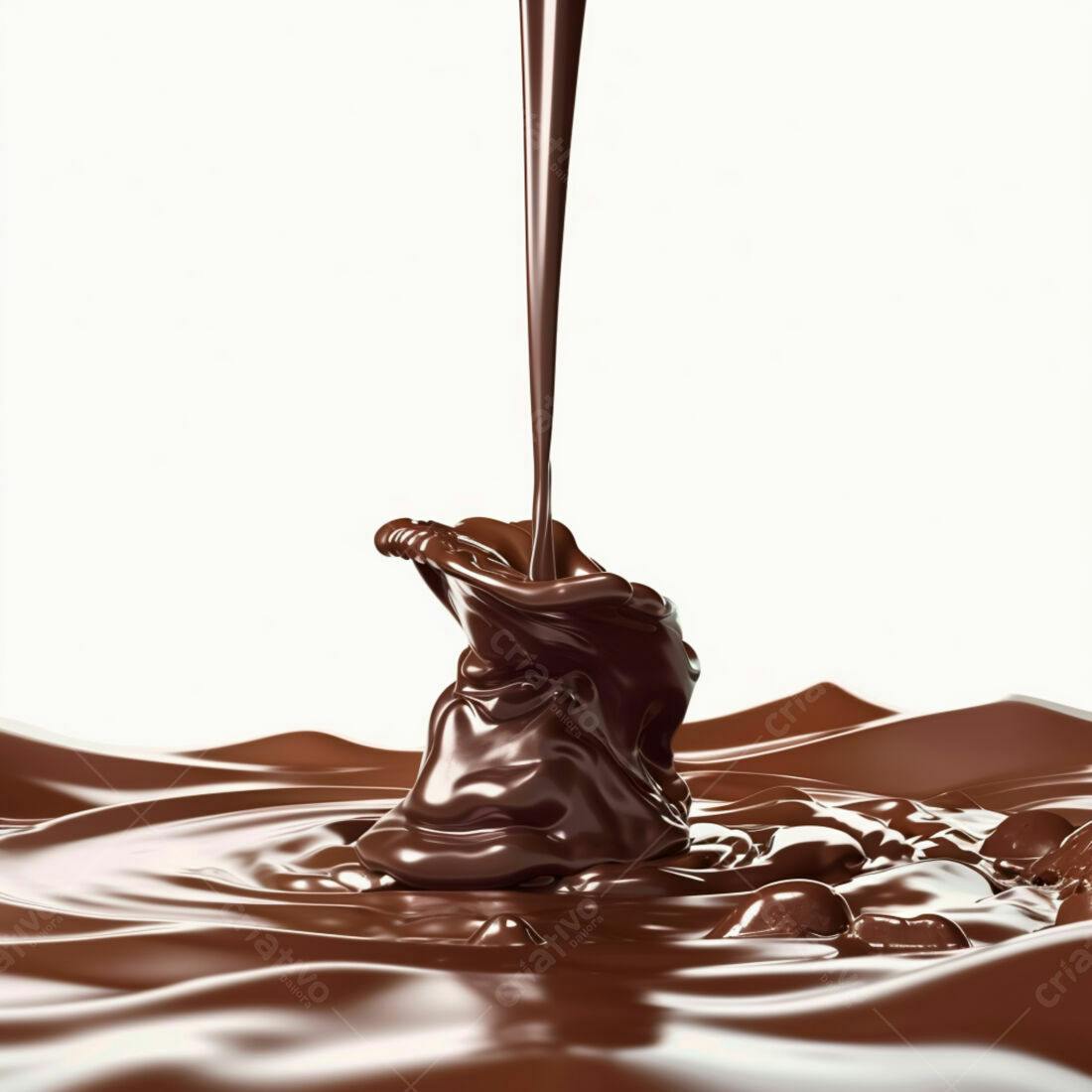 Chocolate derretendo em fluxo intenso