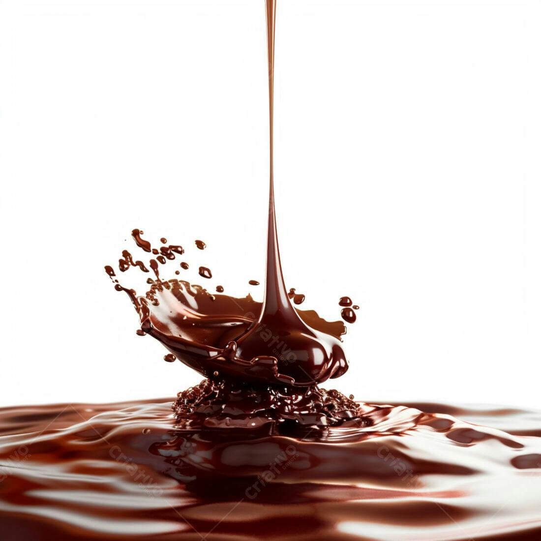 Chocolate derretendo em textura cremosa