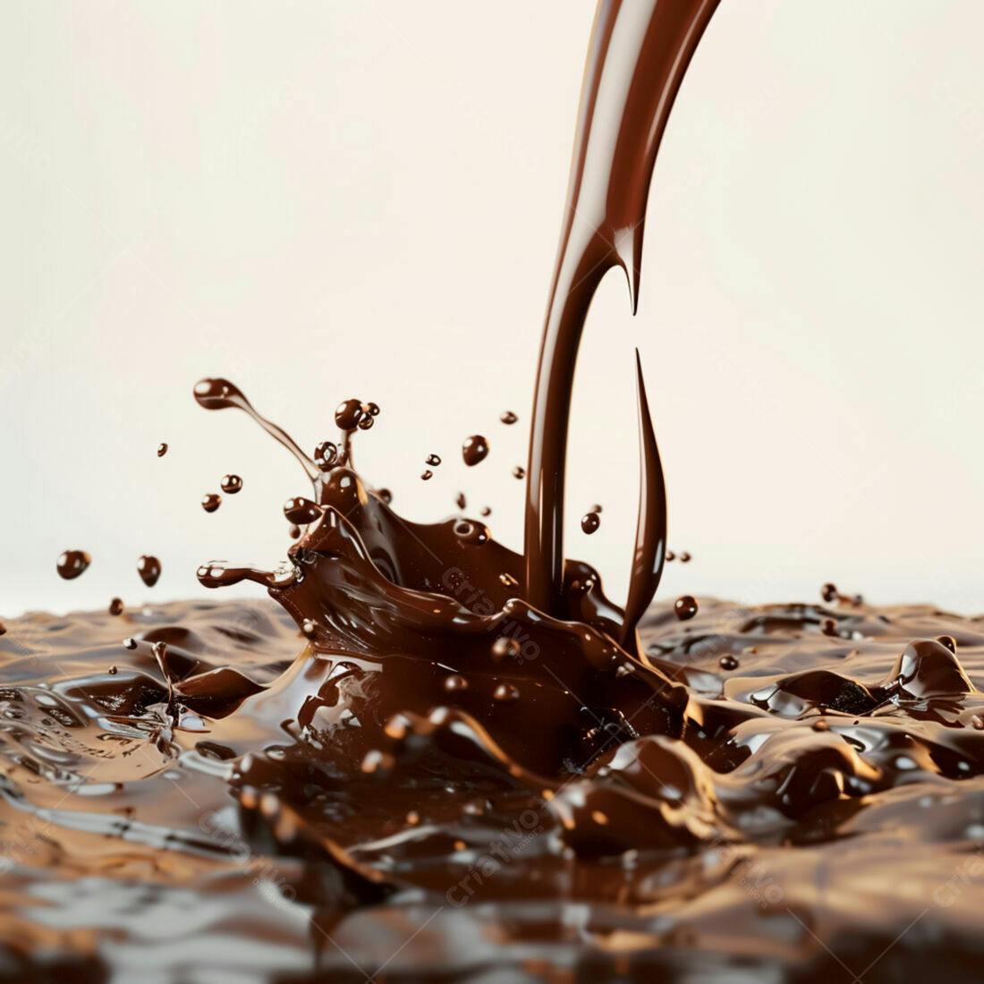 Chocolate derretendo em textura cremosa