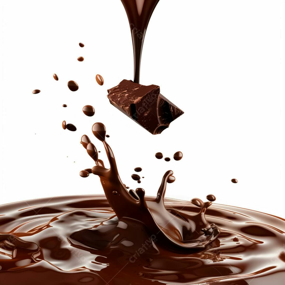 Chocolate derretendo em calda cremosa
