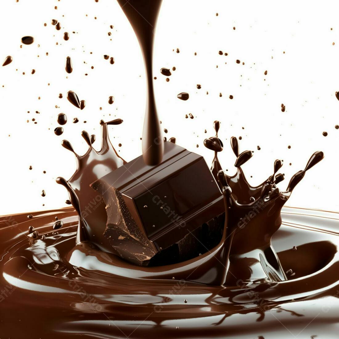 Chocolate derretendo em calda escura