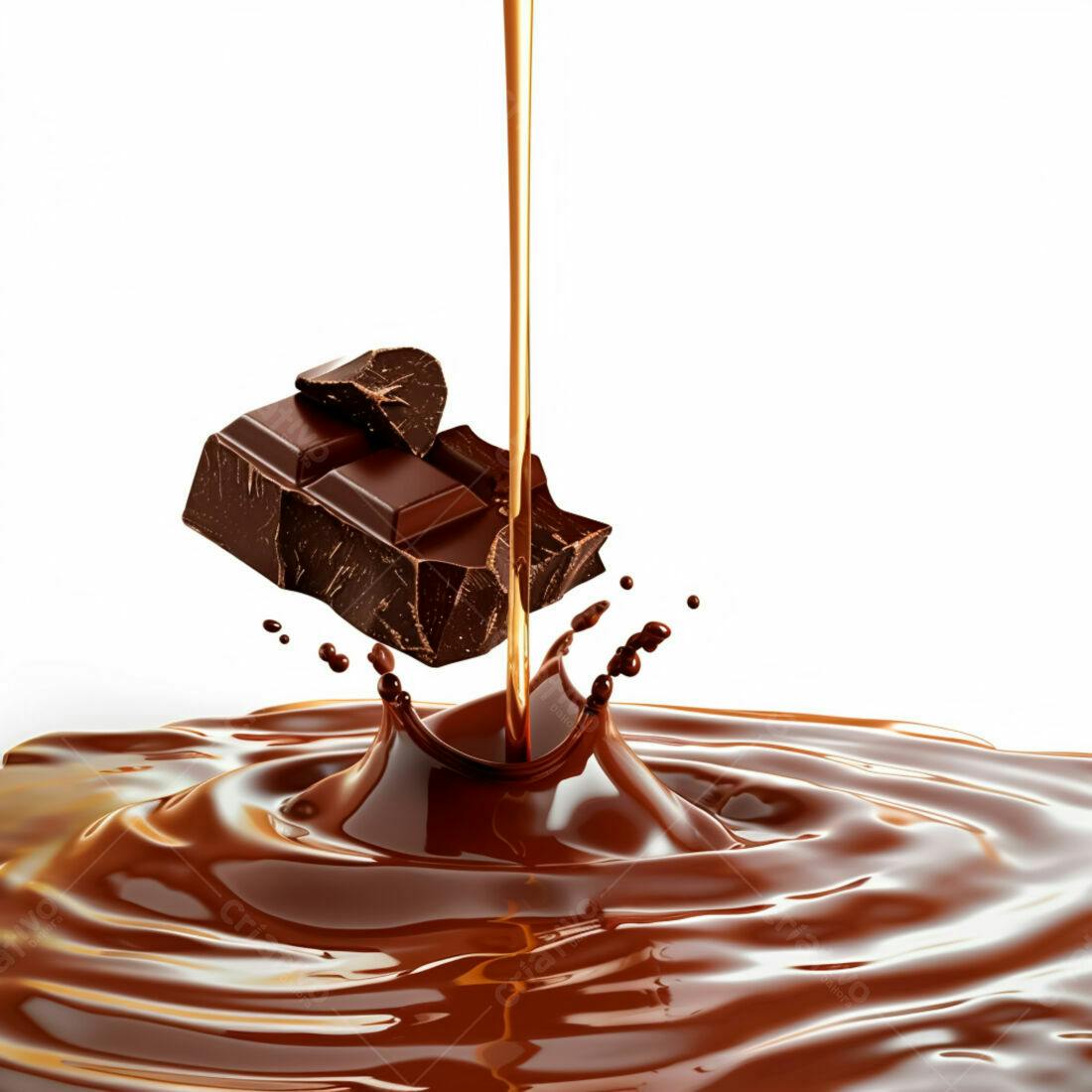 Chocolate derretendo em barra
