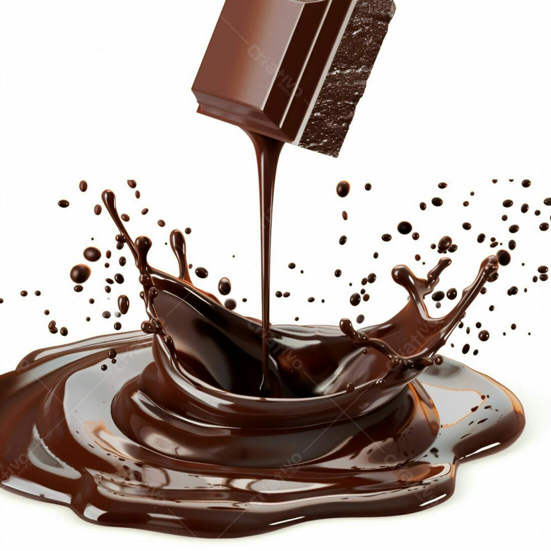 Chocolate derretendo em um splash