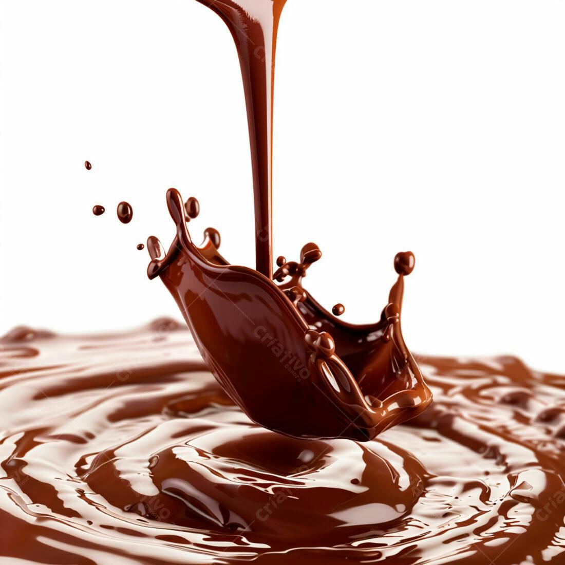 Chocolate derretendo em close