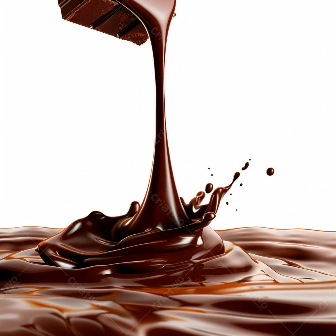 Chocolate derretendo em textura cremosa