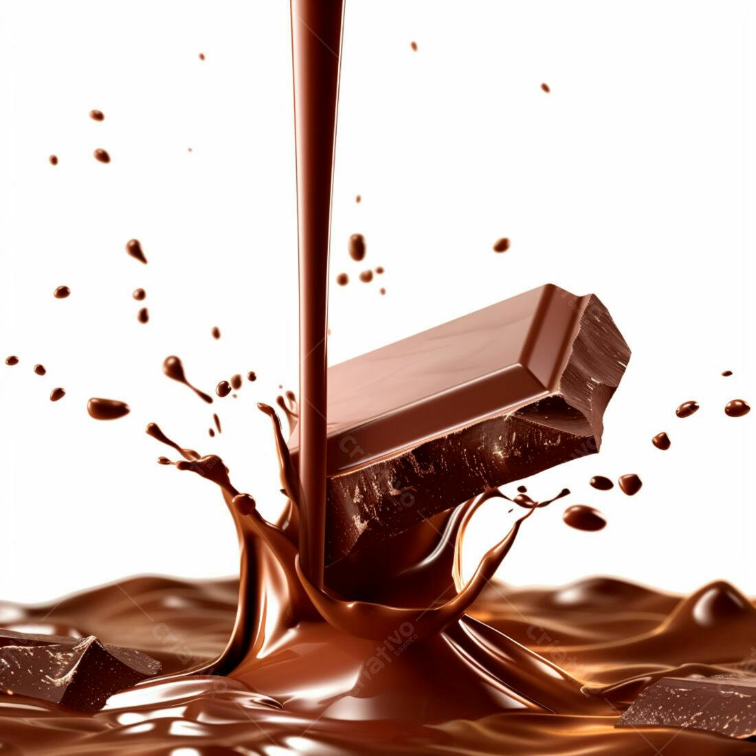 Chocolate derretendo barra em calda