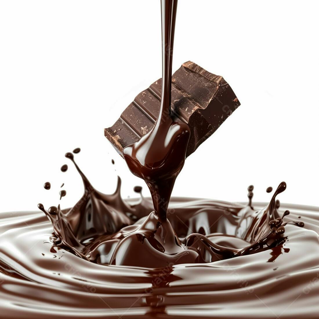 Chocolate derretendo em barra
