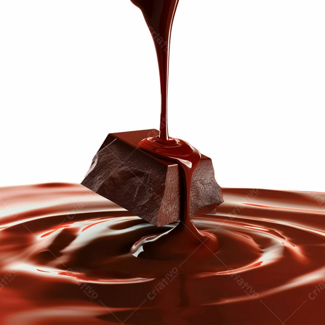 Chocolate derretendo sobre barra escura