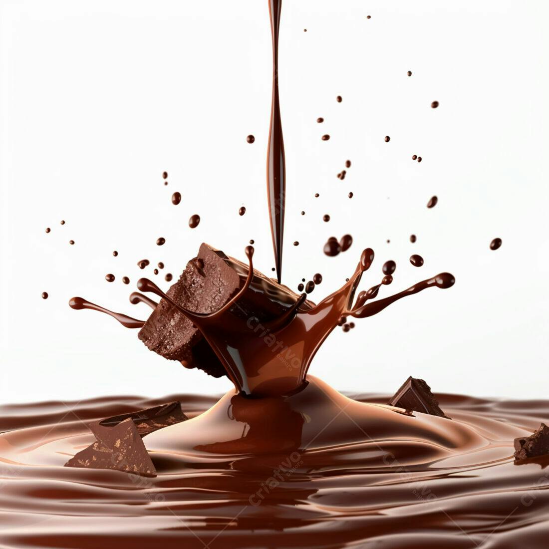 Chocolate derretendo em calda escura