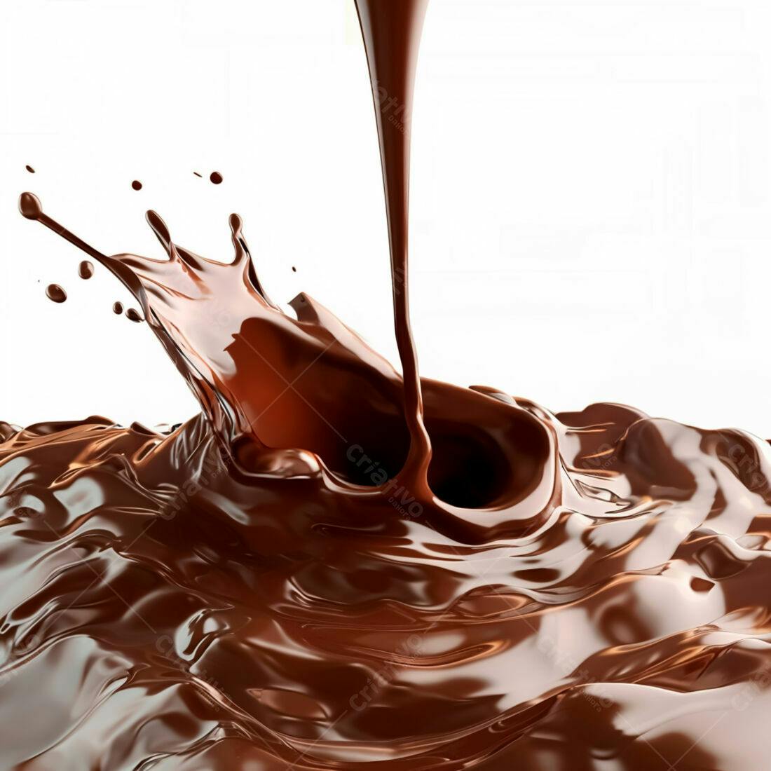Chocolate derretendo em textura cremosa
