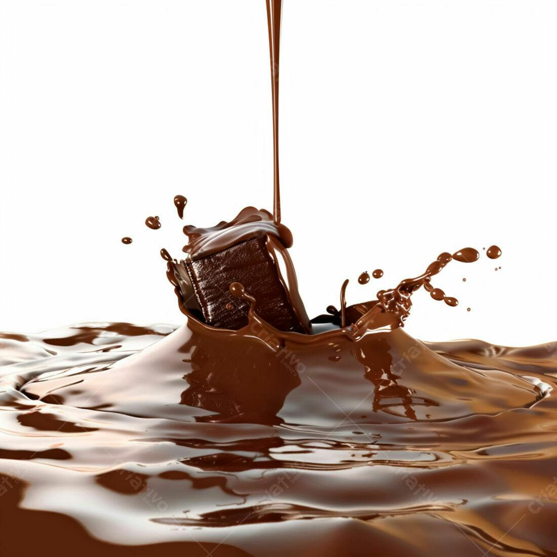 Chocolate derretendo em calda cremosa