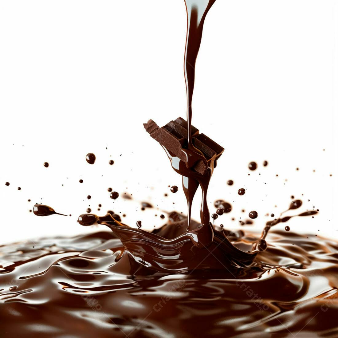 Chocolate derretendo em calda escura