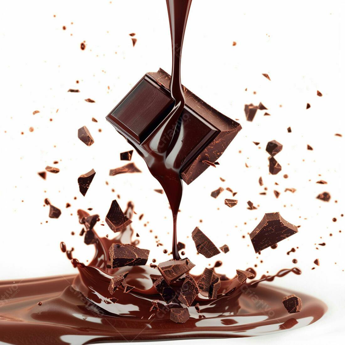 Chocolate derretendo em pedaços