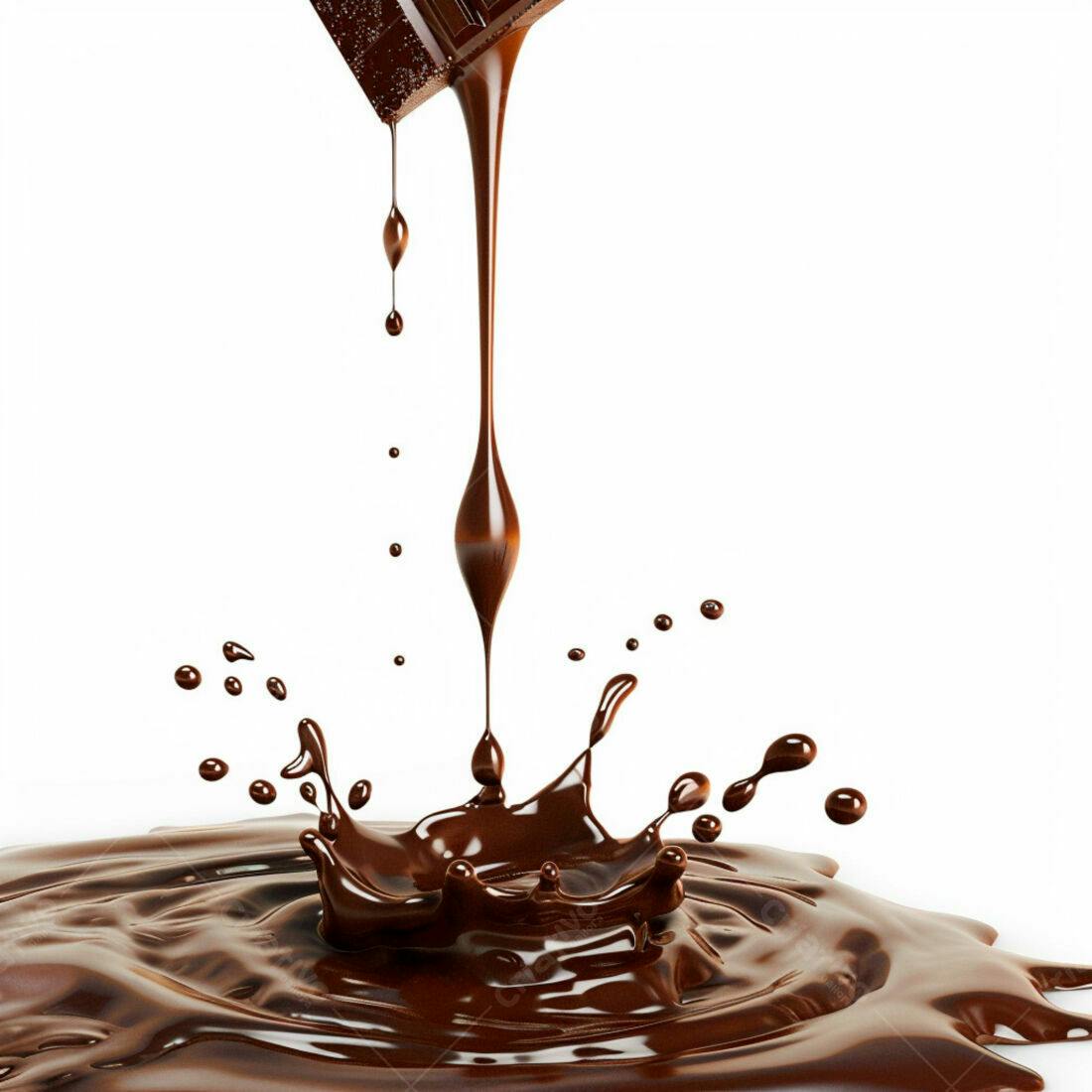 Chocolate derretendo e respingando