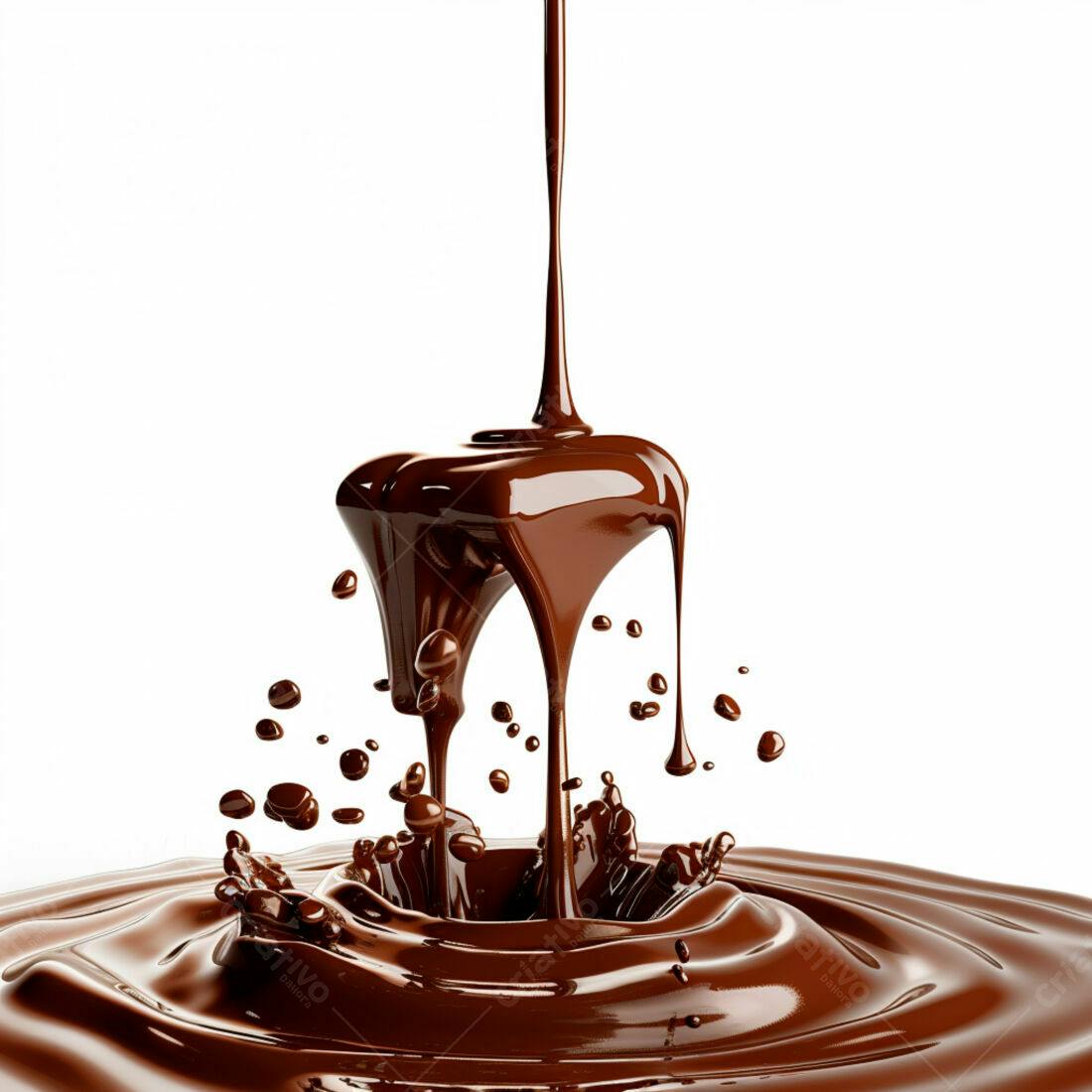 Chocolate derretendo em textura cremosa
