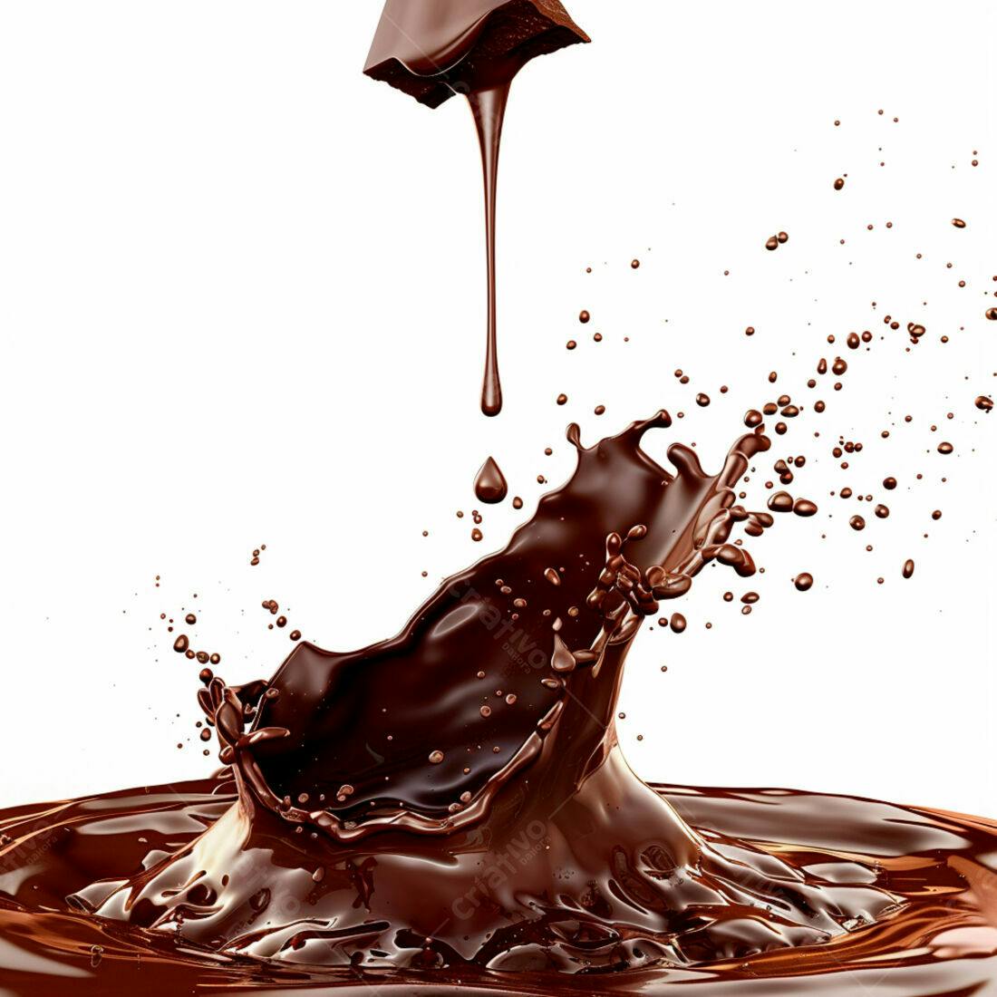 Chocolate derretendo em um splash