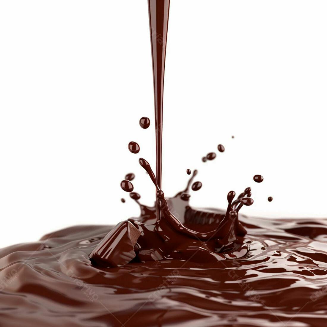 Chocolate derretendo em calda escura