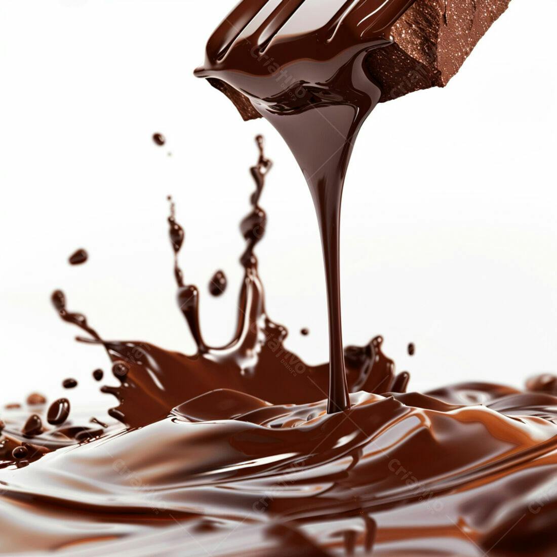 Chocolate derretendo em fluxo intenso