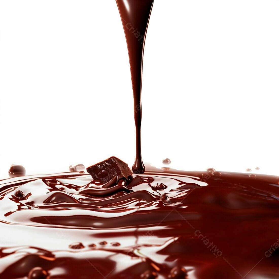 Chocolate derretendo em fluxo