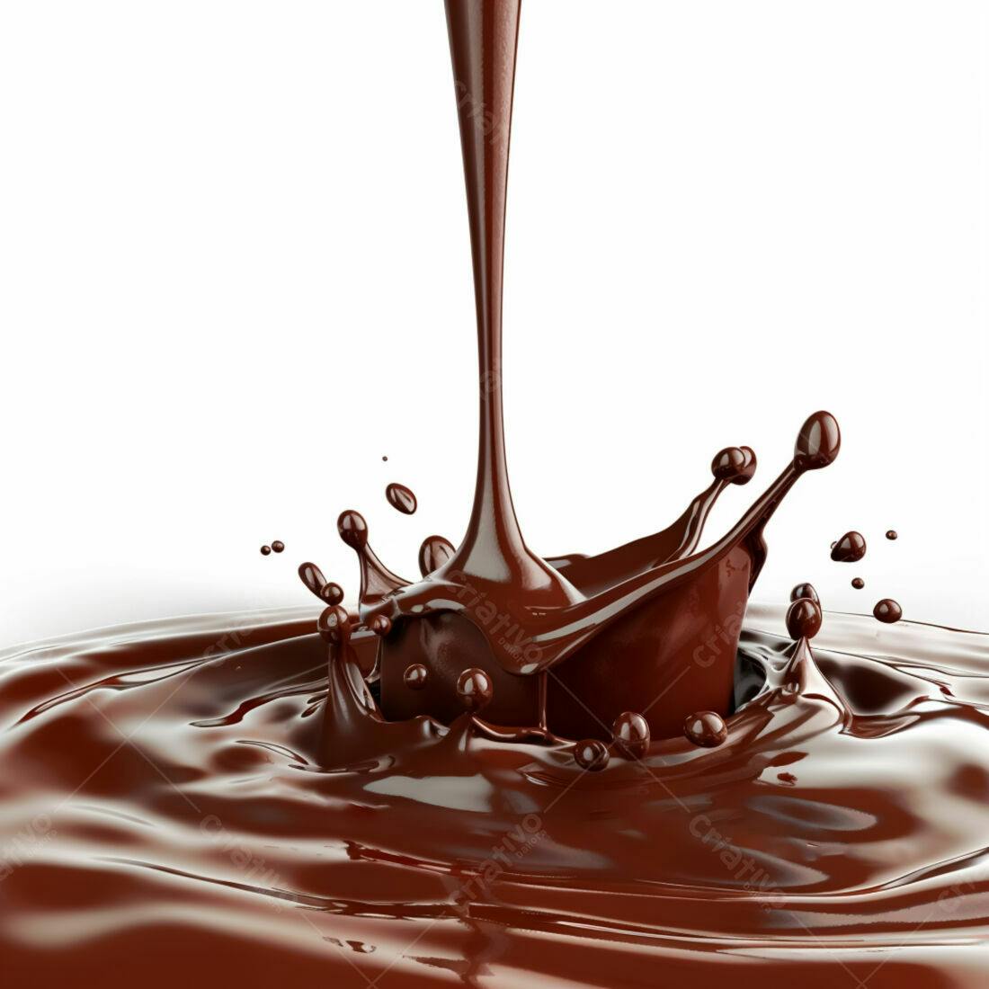 Chocolate derretendo em calda cremosa