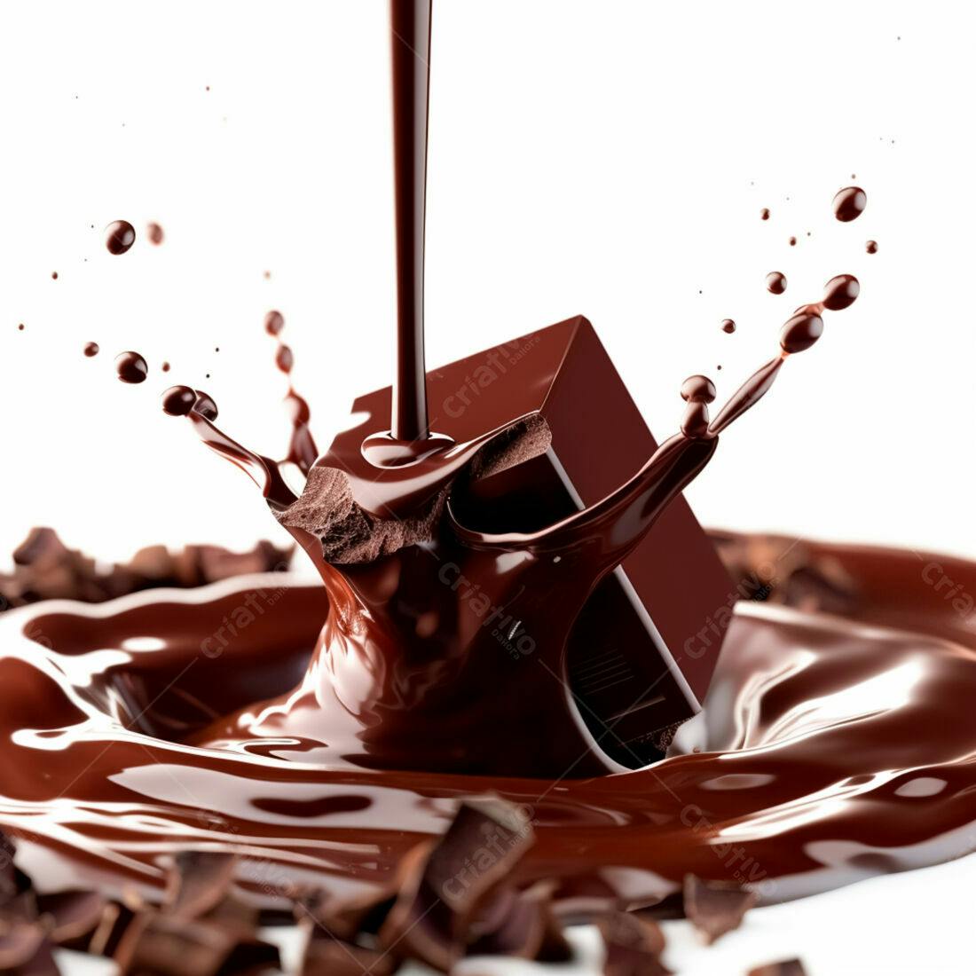 Chocolate derretendo barra pedaços