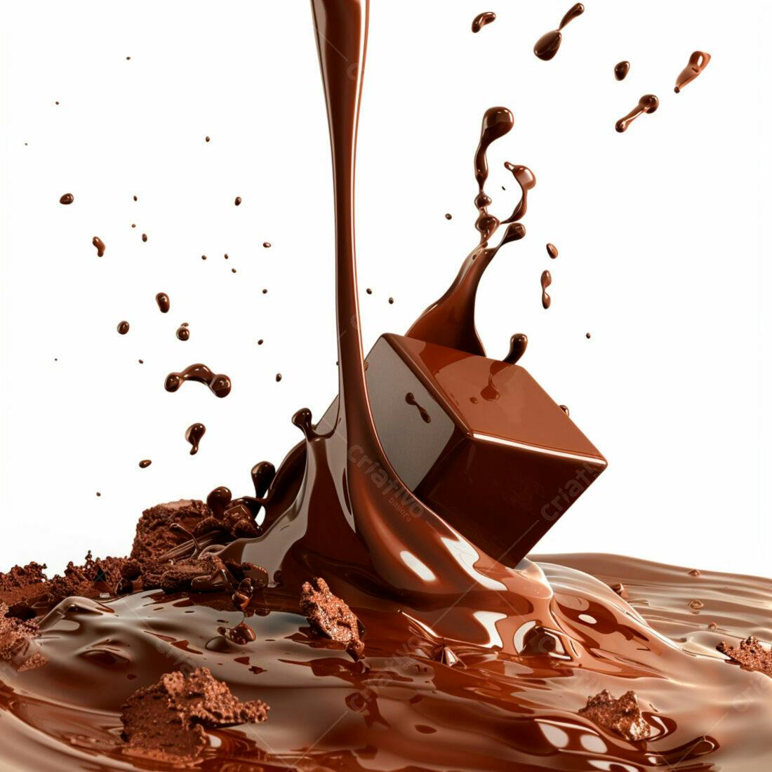 Chocolate derretendo cubo impacto