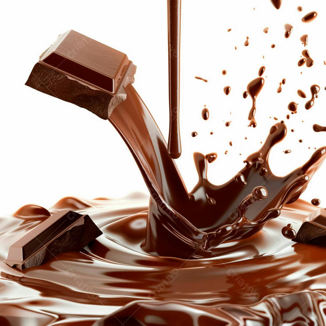 Chocolate derretendo em fluxo intenso