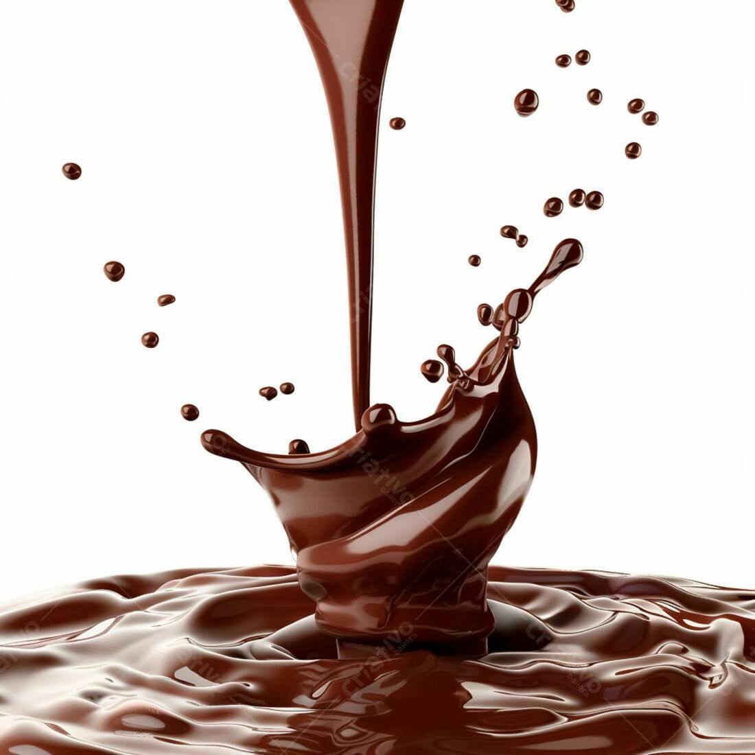 Chocolate derretendo em textura cremosa