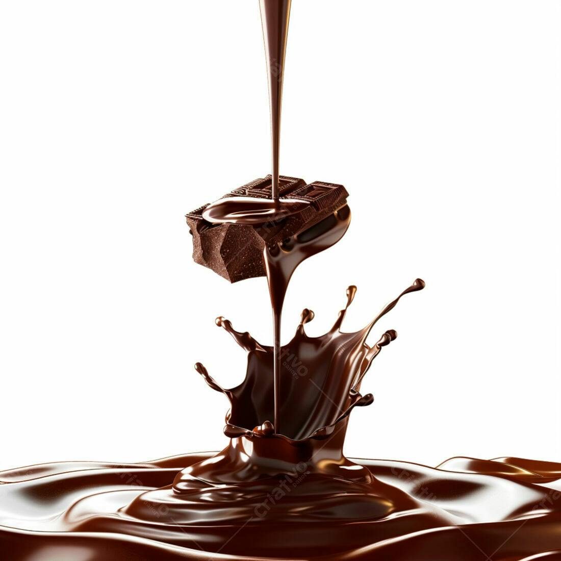 Chocolate derretendo em barra