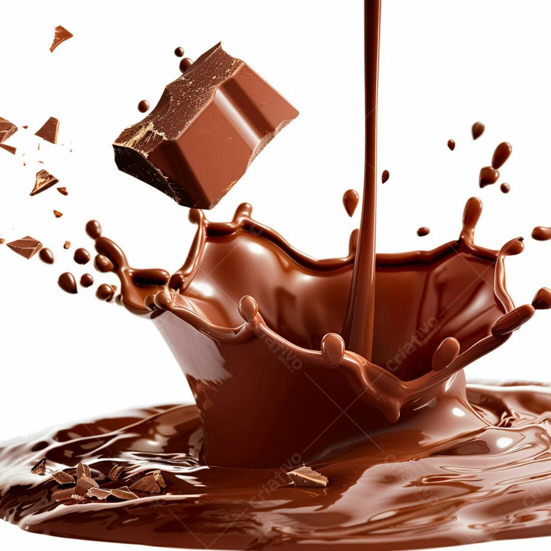 Chocolate derretendo em calda cremosa