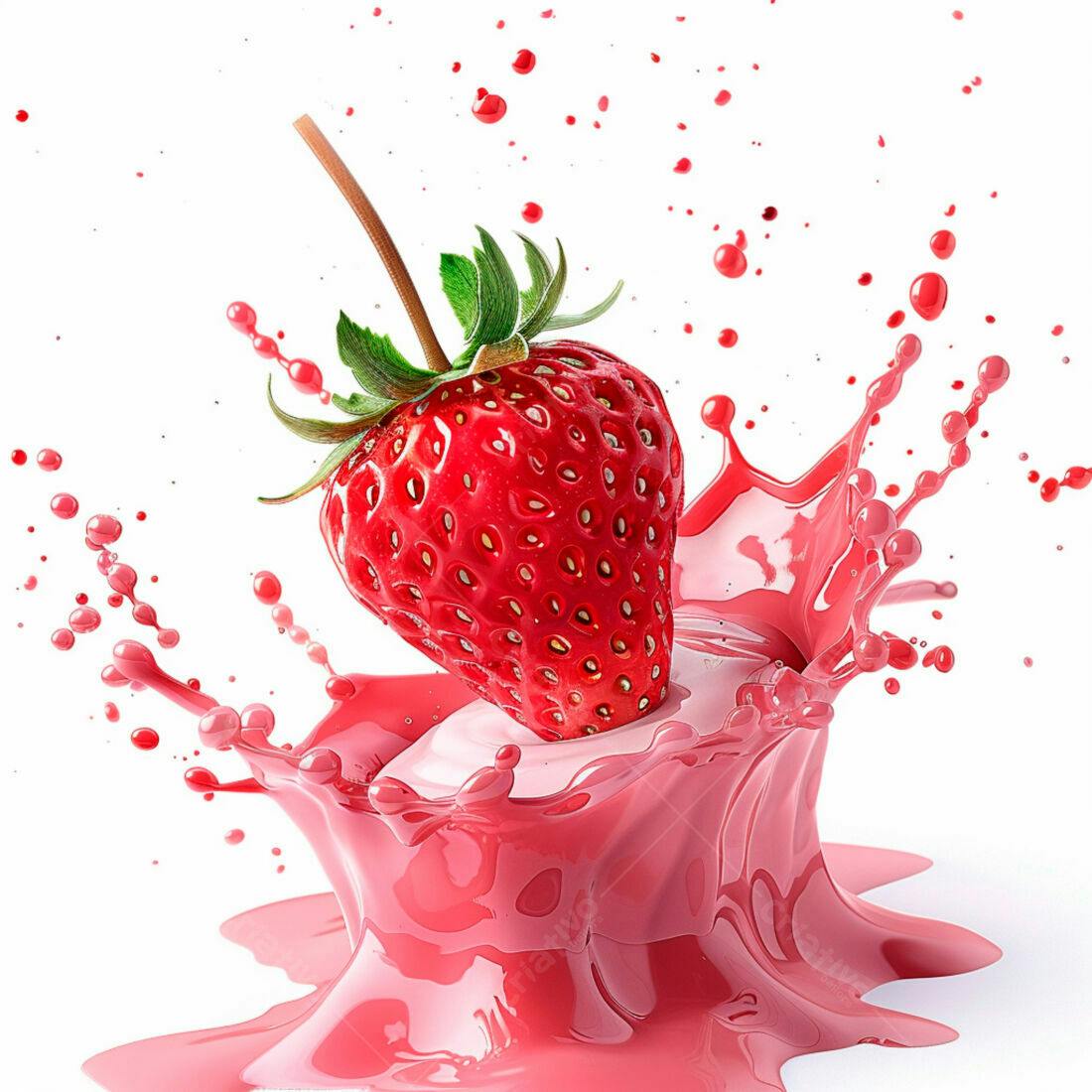 Morango em Splash Rosa e Branco
