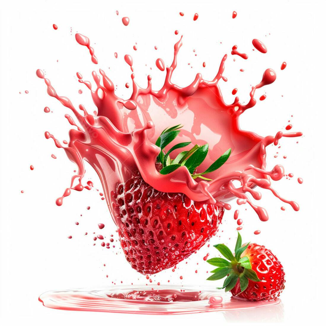 Morango em explosão de suco vermelho