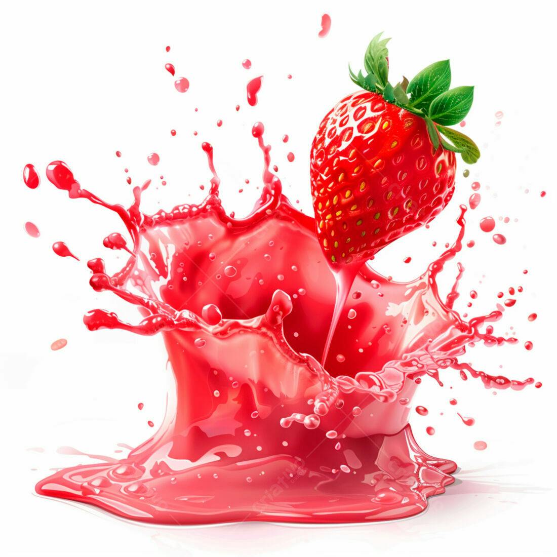 Morango em Splash de Suco Vermelho