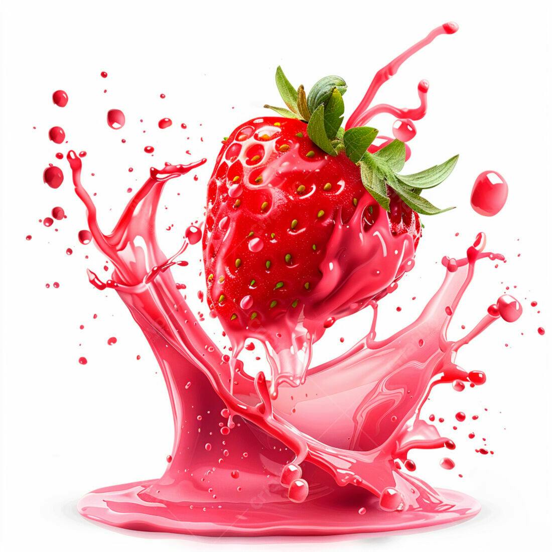 Morango em Splash Rosa