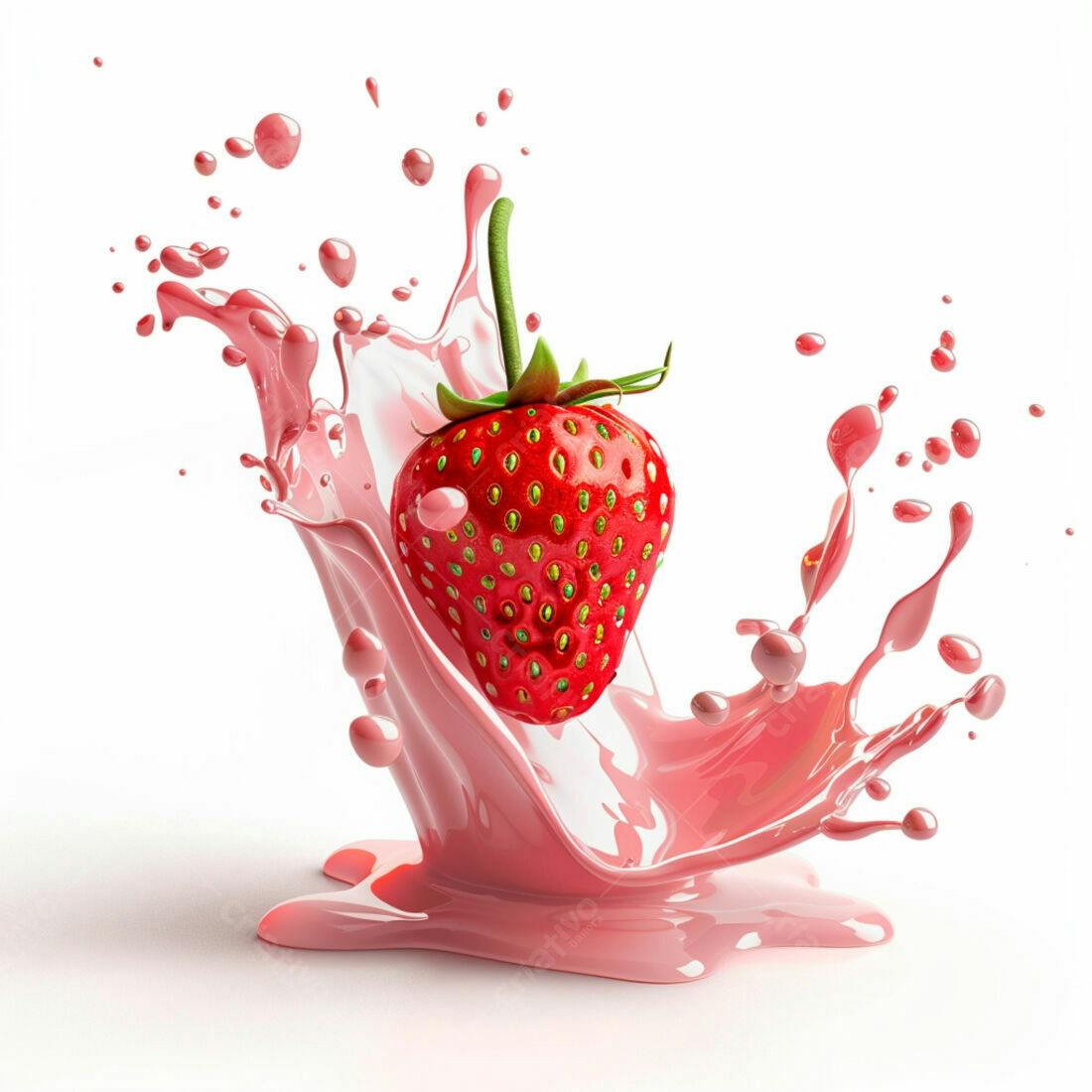 Morango em Splash Rosa