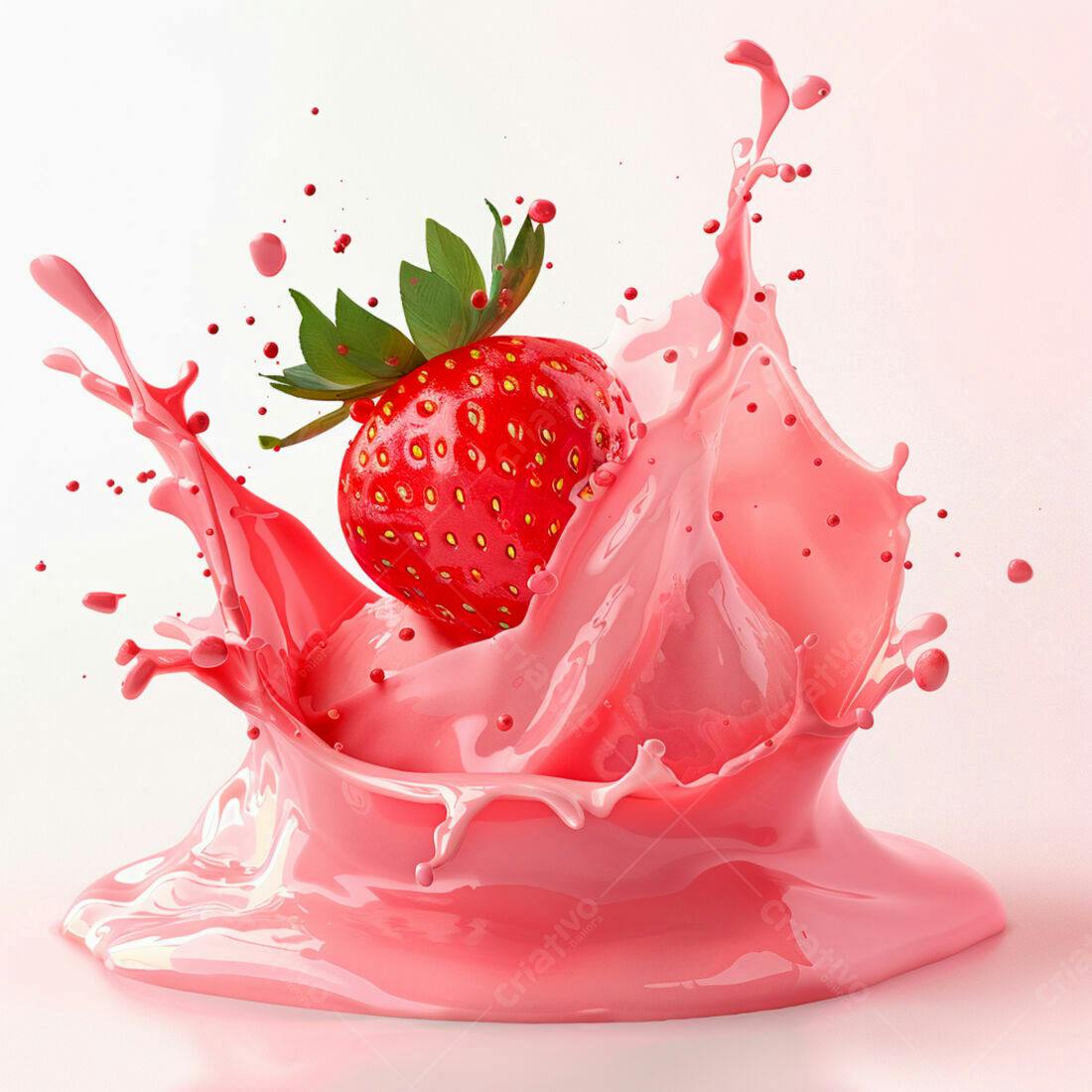 Morango em Splash Rosa