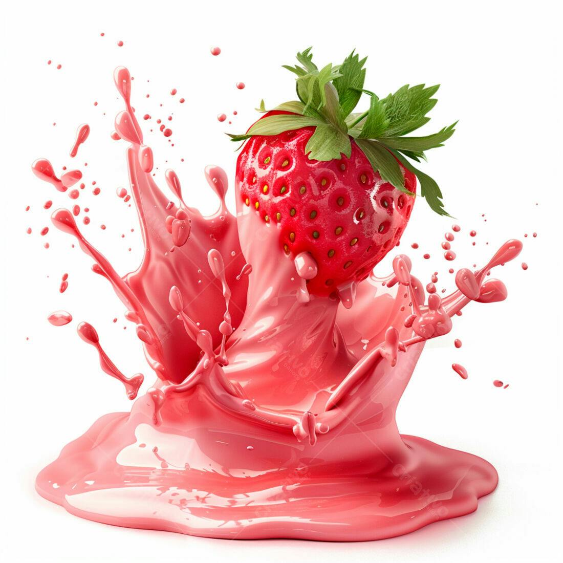Morango em Splash Rosa
