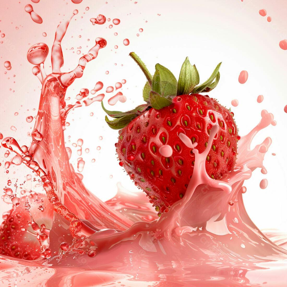 Morango em Splash Rosa