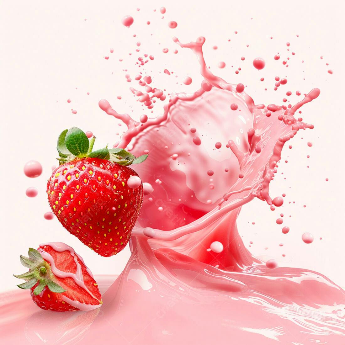 Morango e Splash de Leite Rosa