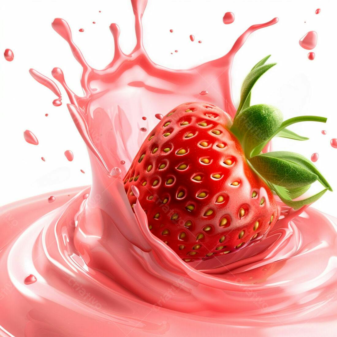 Morango em Splash Rosa Delicioso