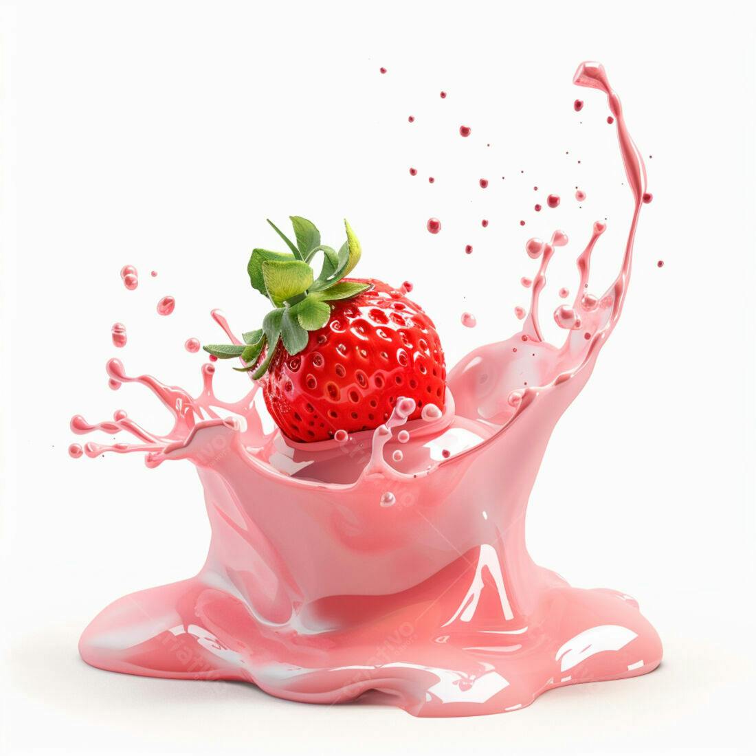 Morango em Splash Rosa